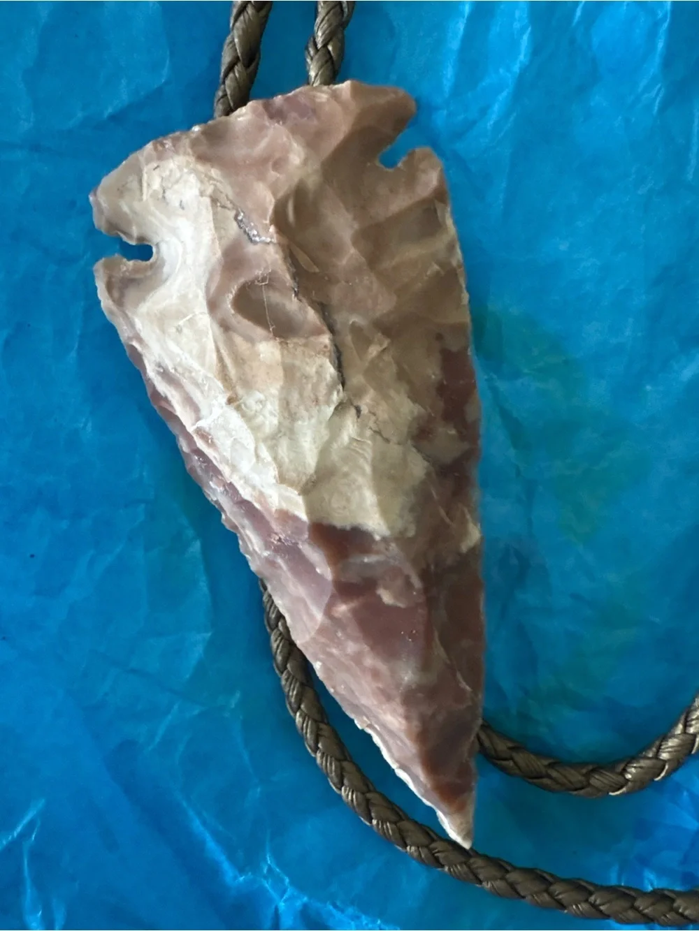 Handcrafted Stone Arrowhead Pendant Necklace - Bolo Tie